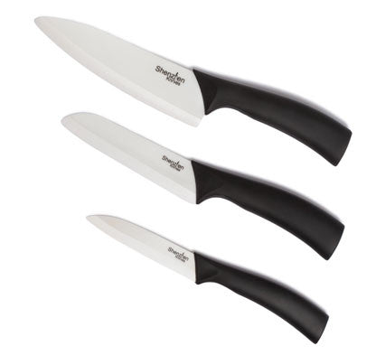 SHAN ZU Ceramic Knife 8 Inch Black Zirconium Blade Black Ergonomic Han –  National Wholesale Products, LLC