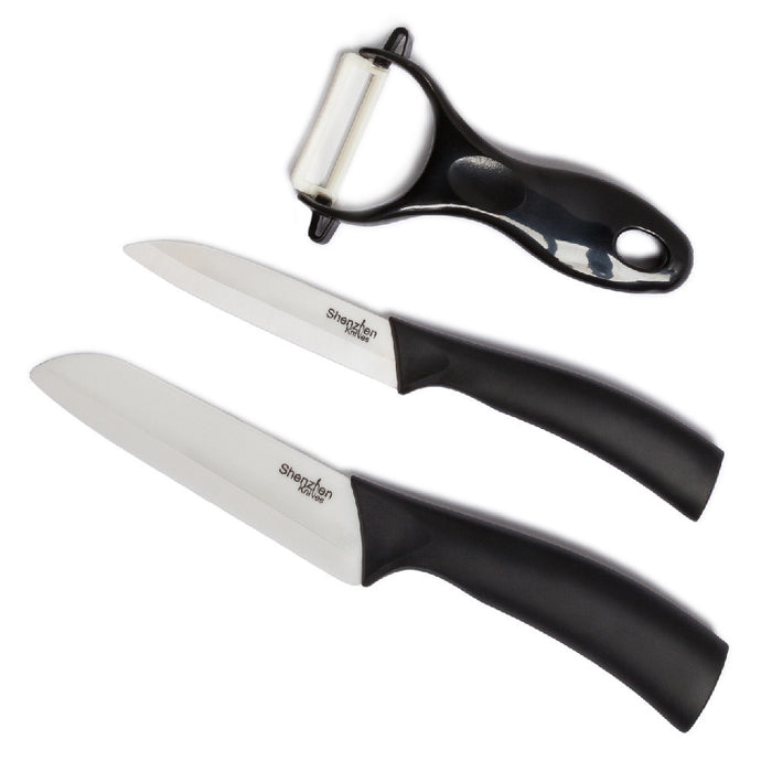 SHAN ZU Ceramic Knife 8 Inch Black Zirconium Blade Black Ergonomic Han –  National Wholesale Products, LLC